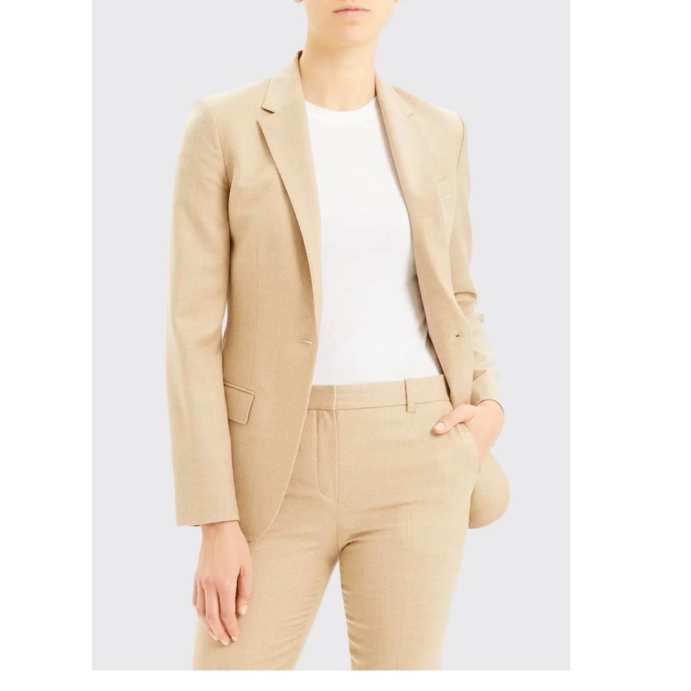 [Theory] Brown Tailored Single Button Wool Blazer - image 1
